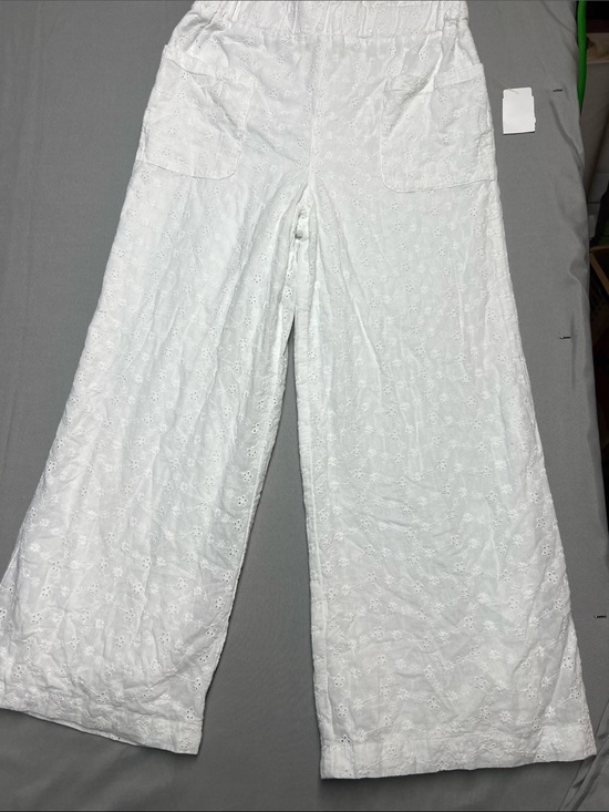 Copper Key Pants - Copper keyWhite Eyelet Wide-Leg Pants